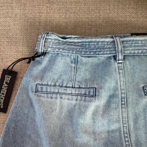 NWT Blank NYC Light Blue Jean Belted Shorts Size 24 - Picture 10 of 12